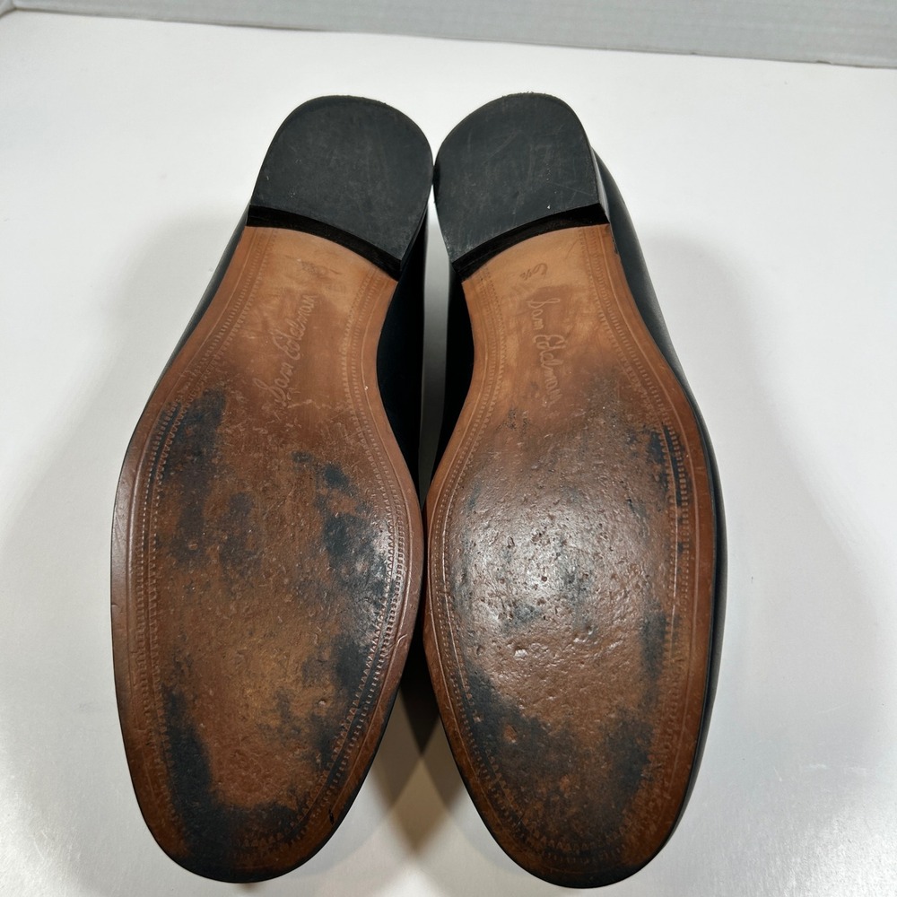 Sam Edelman Loafers Womens 6.5 Leon Black Leather Almond Toe Flats Slip On - Picture 8 of 8